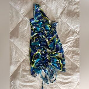 Pretty little thing blue abstract dress